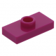LEGO lapos elem 1 bütyökkel középen 1×2, bíborvörös (15573)